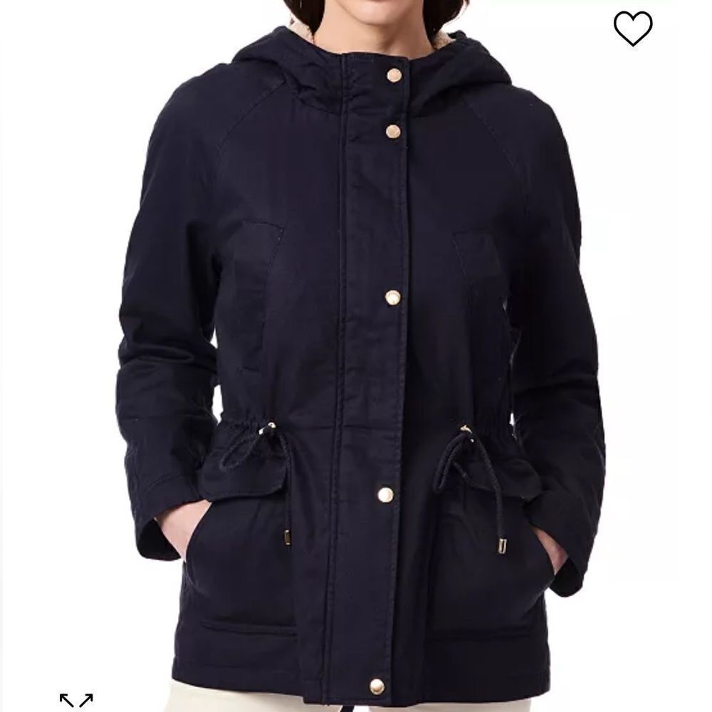COLLECTION B Trendy Hooded Drawstring Waist Anorak Parka Jacket,